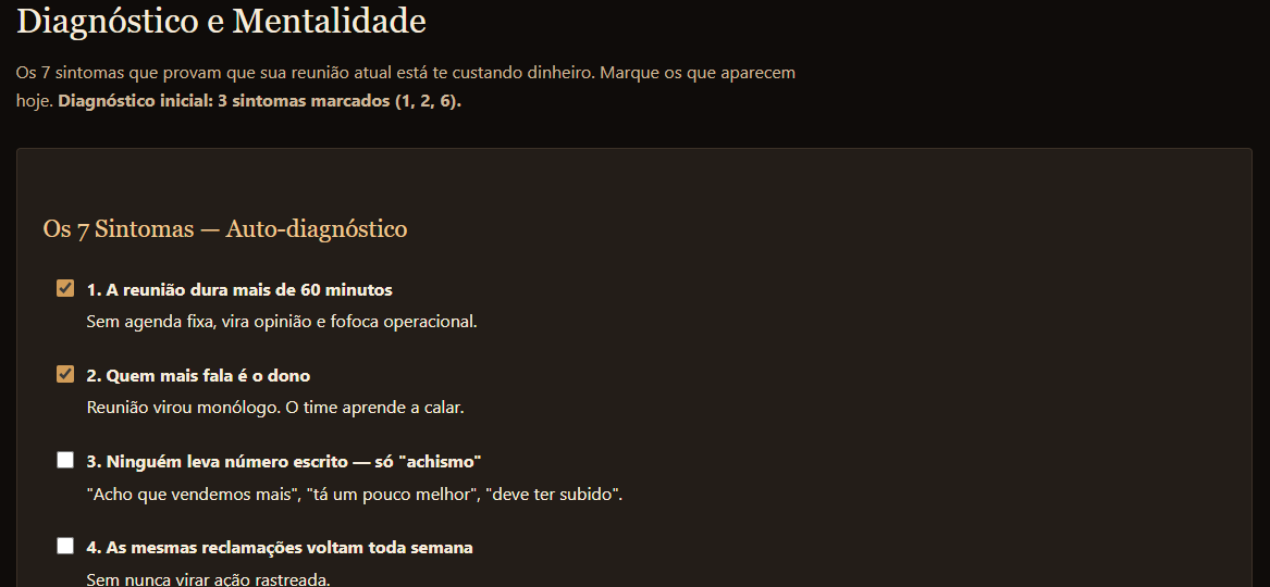 Diagnóstico Estratégico — os 7 sintomas